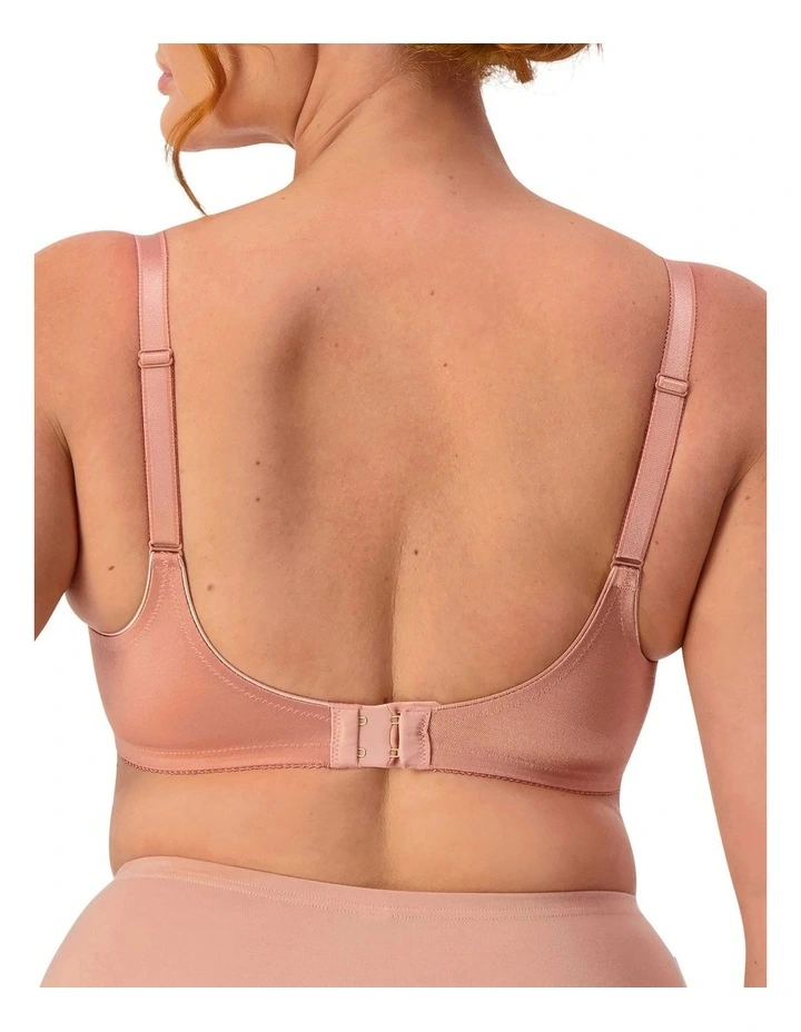 'Embroidered Minimizer' Underwire Bra in Beige image 2