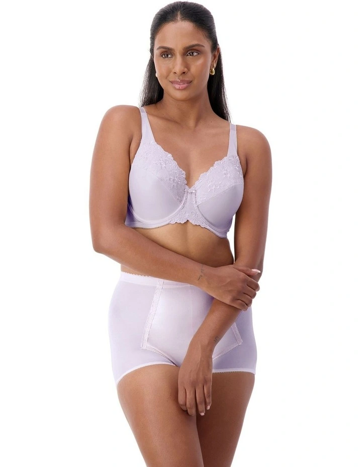 Embroidered Minimizer Underwire Bra in Purple image 4