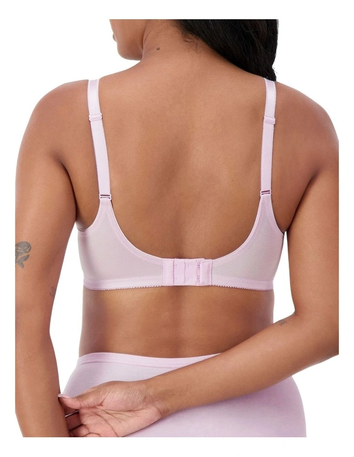 Embroidered Minimiser Underwire Bra in Pink image 2