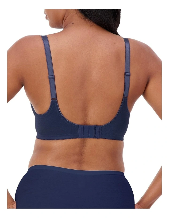 Embroidered Minimiser Underwire Bra in Deep Cobolt Blue image 2