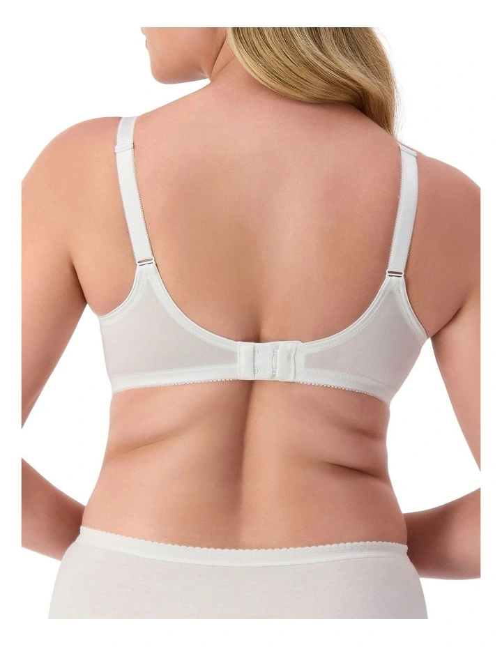 Embroidered Minimiser Bra in Solid White image 2