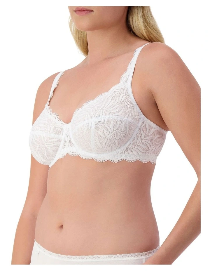 Essential Lace Balconette Underwire Bra in White image 3
