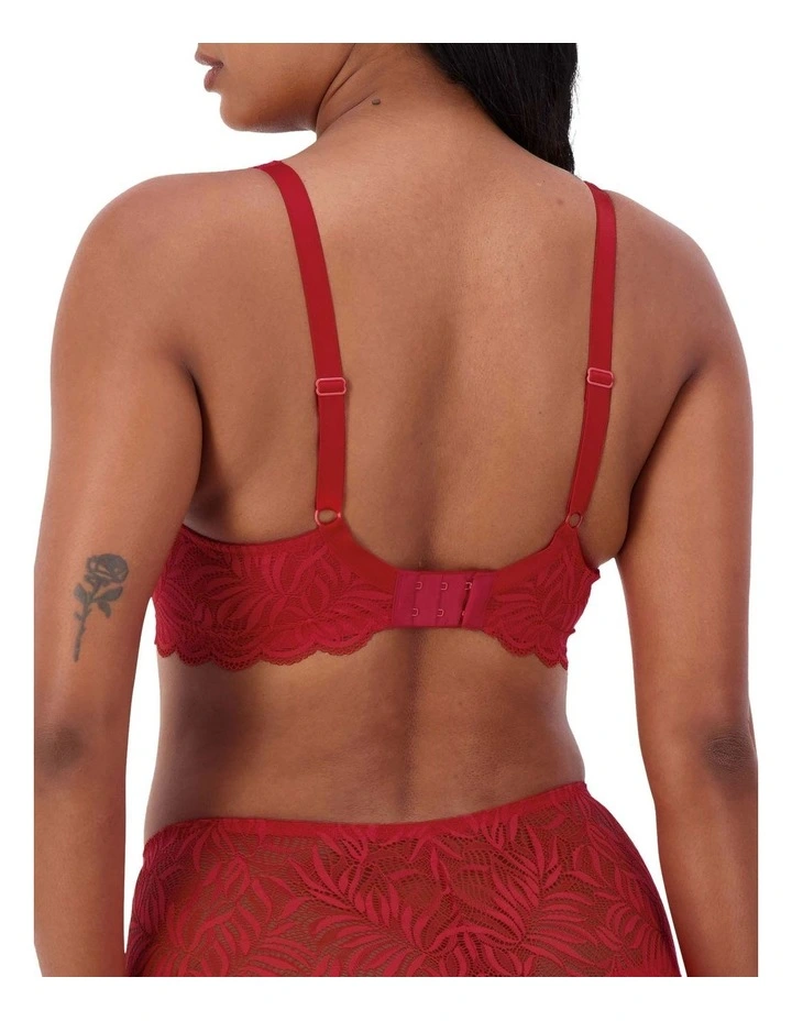 Essential Lace Balconette Bra in Red image 2