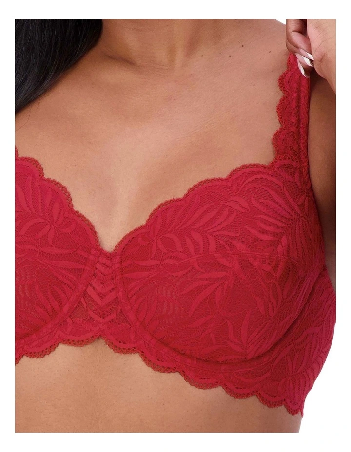 Essential Lace Balconette Bra in Red image 3