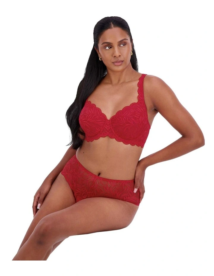 Essential Lace Balconette Bra in Red image 4