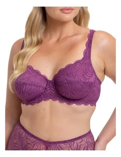 Essential Lace Balconette Bra in Purple
