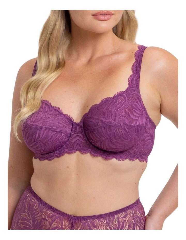Essential Lace Balconette Bra in Purple image 1