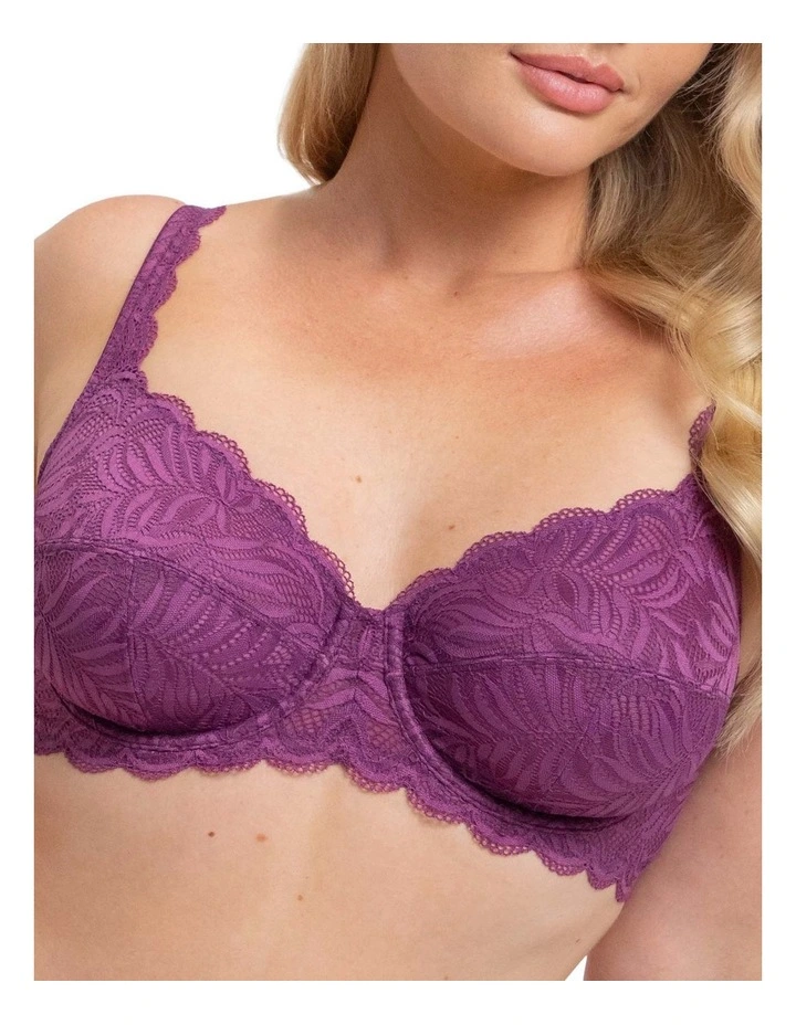 Essential Lace Balconette Bra in Purple image 3