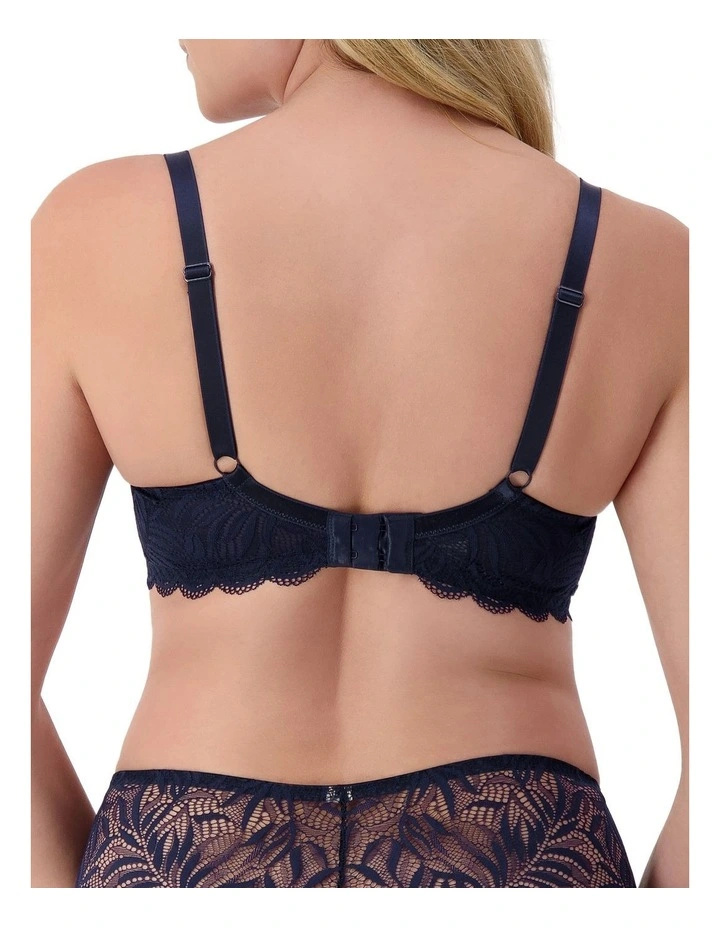 Essential Lace Balconette Underwire Bra in Navy Blue image 2