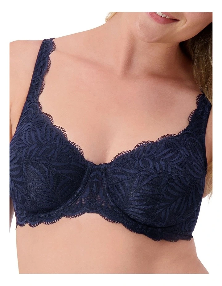 Essential Lace Balconette Underwire Bra in Navy Blue image 4