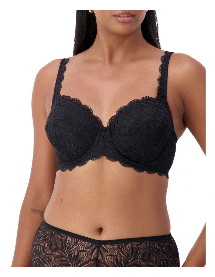 Essential Lace Balconette Underwire Bra in Black image 1