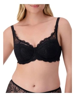 Essential Lace Balconette Wired Padded Bra in Black