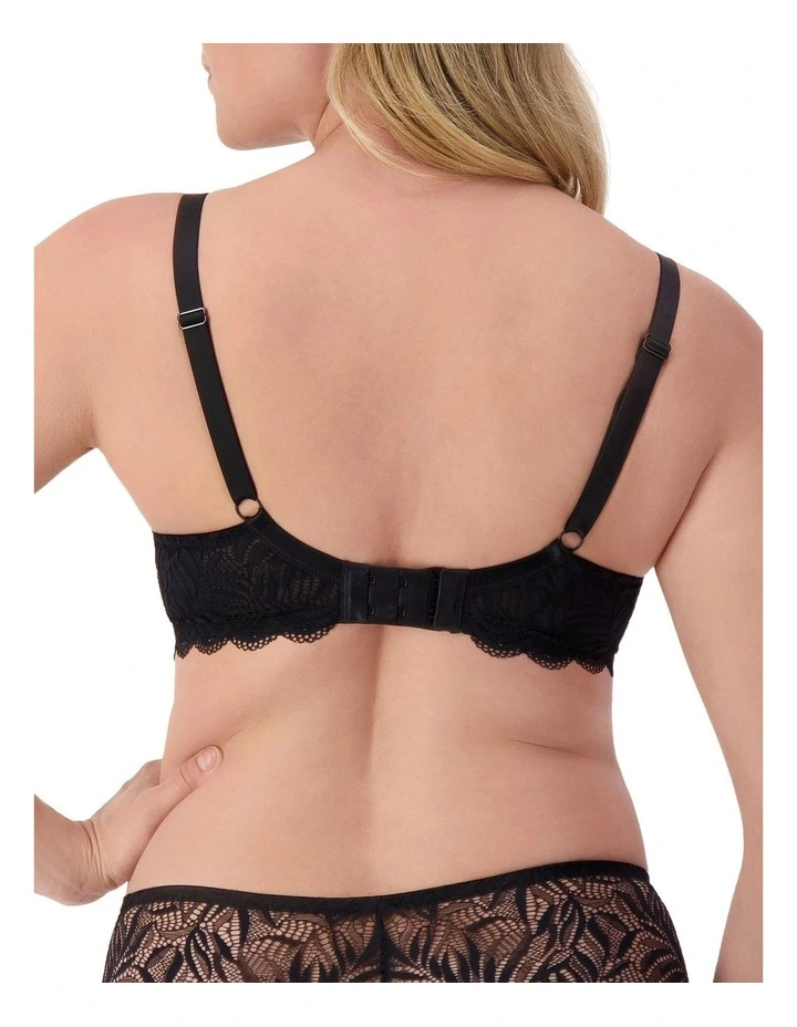 Essential Lace Balconette Wired Padded Bra in Black image 2
