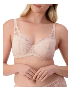 Essential Lace Balconette Wired Padded Bra in Nude Pink