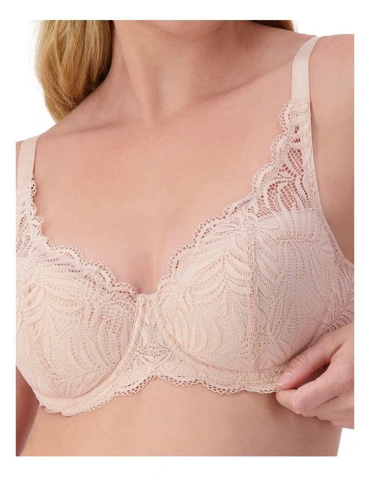 Essential Lace Balconette Wired Padded Bra in Nude Pink image 4