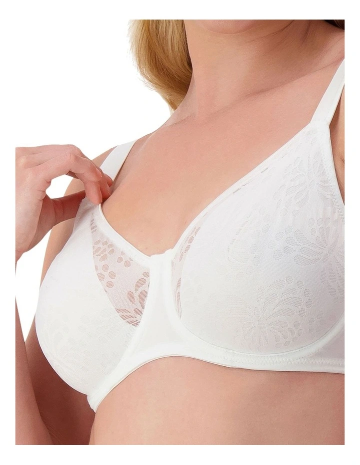 Lacy Minimiser Bra in White image 4