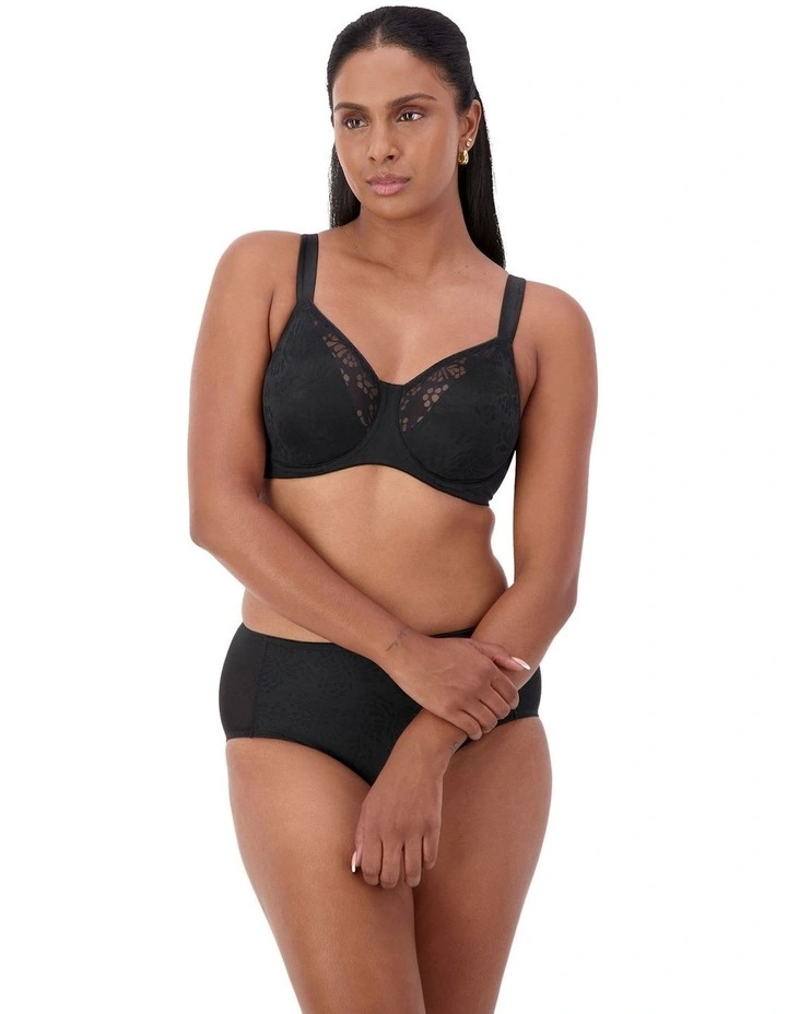 Lacy Minimiser Bra in Black image 4