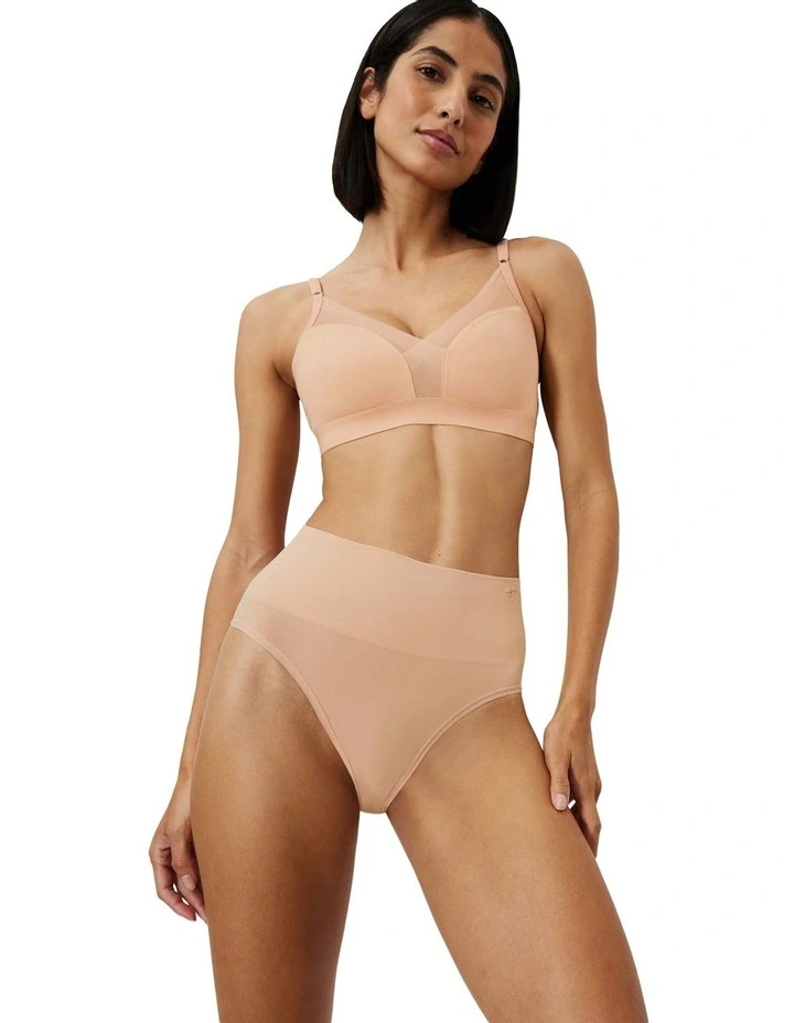 Soft Sculpt Bandeau Maxi Brief in Beige image 4
