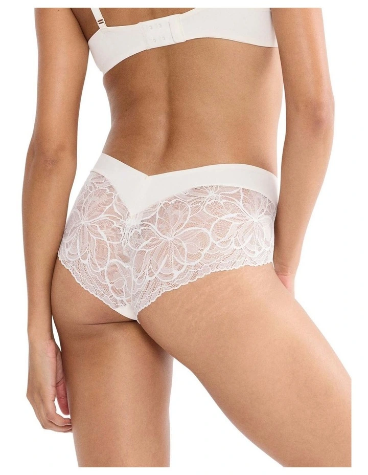 Body Make Up Illusion Lace Short Briefs in Ecru White image 2
