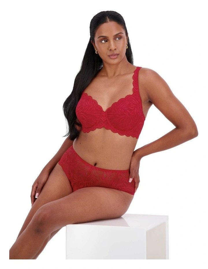 Essential Lace Maxi Brief in Red image 4