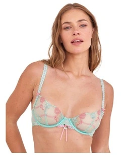 Love Knot Unlined Plunge Bra in Aqua