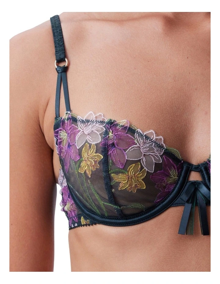 Enchanted Idle Bloom Balconette Bra in Dark Green image 6