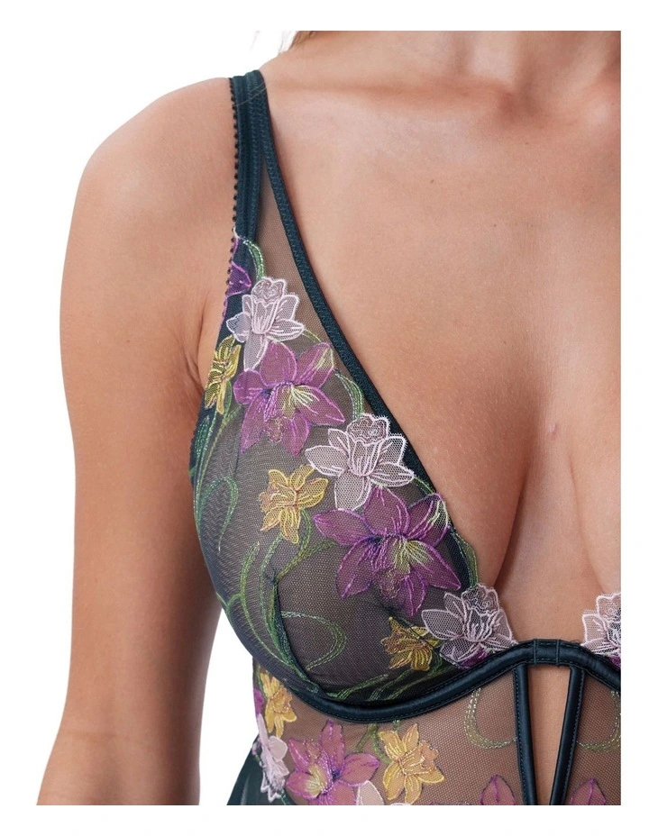 Enchanted Idle Bloom Delight Babydoll in Dark Green image 4