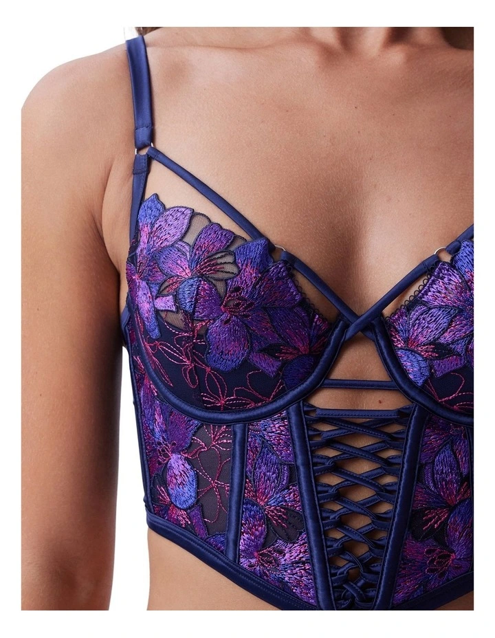 Vamp Follow My Lead Push Up 1/4 Cup Corset in Navy image 4