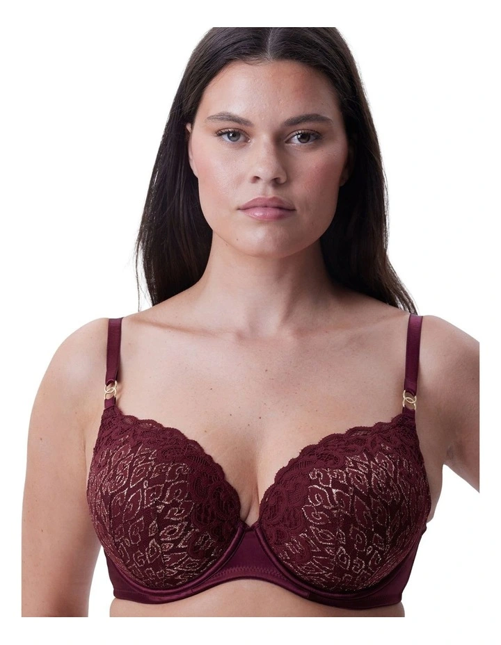 Edelweis Lightly Lined Bra in Berry image 1