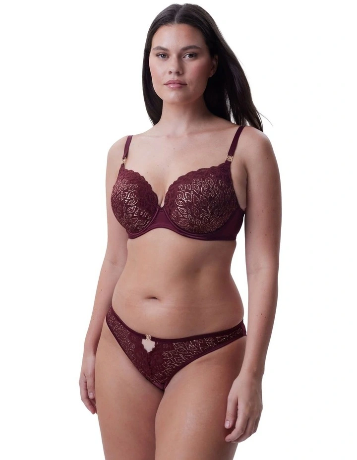 Edelweis Lightly Lined Bra in Berry image 2