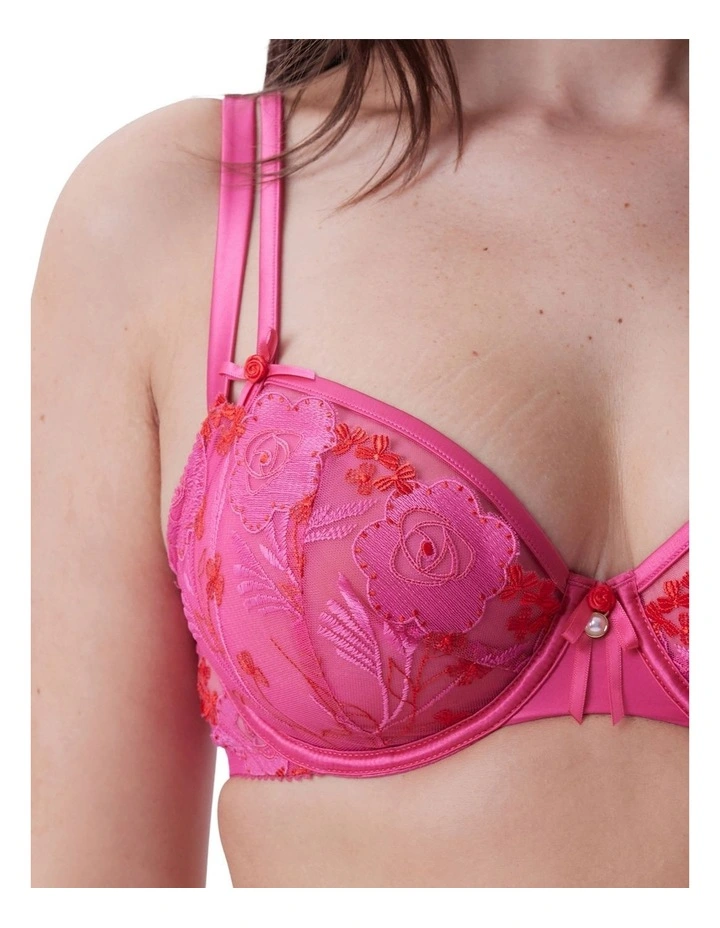 Enchanted Botanika Unlined Plunge Bra in Hot Pink image 4