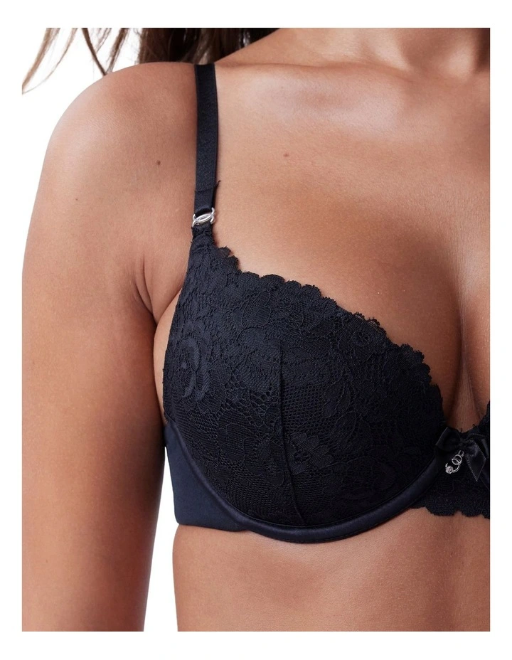 Bethany Essentials Contour Plunge Bra in Black image 4