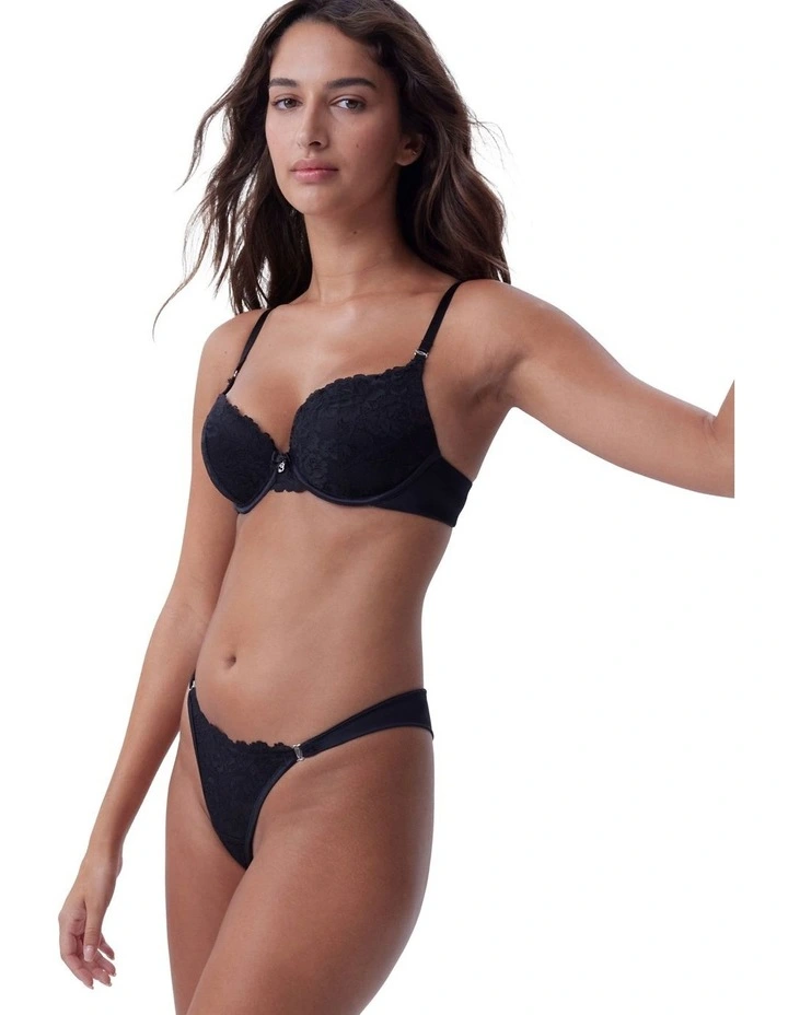 Bethany Essentials Contour Plunge Bra in Black image 5