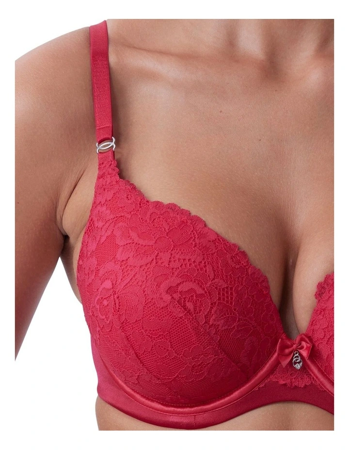 Bethany Essentials Contour Plunge Bra in Red image 4
