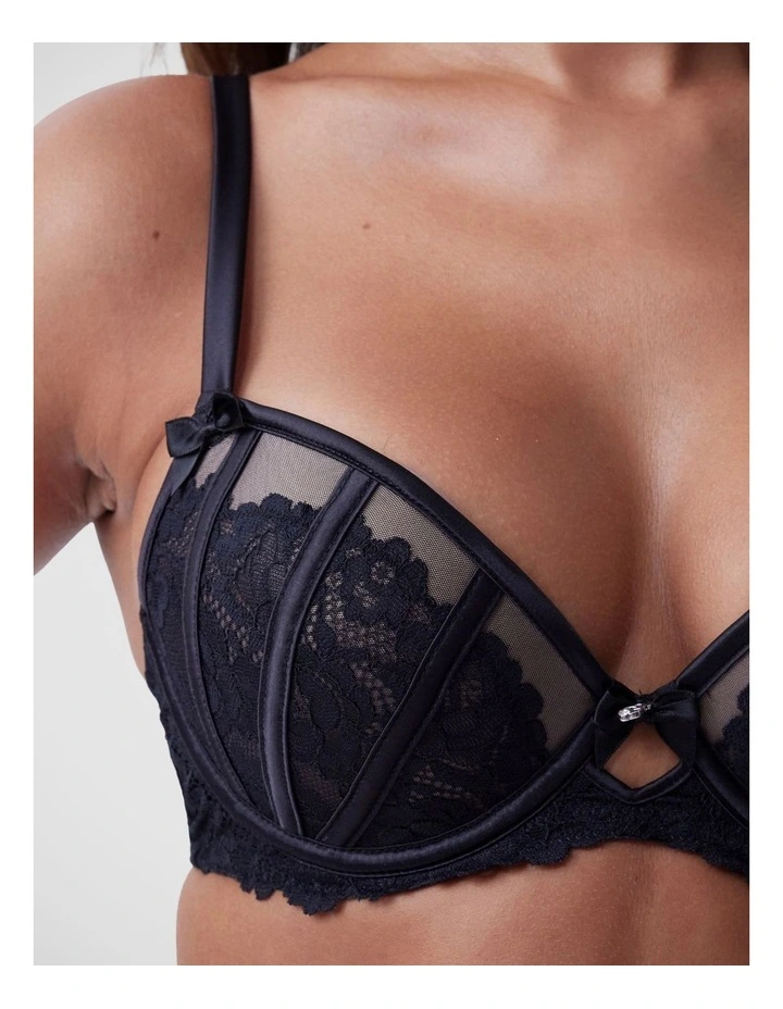 Bethany Push Up Bra in Black image 4