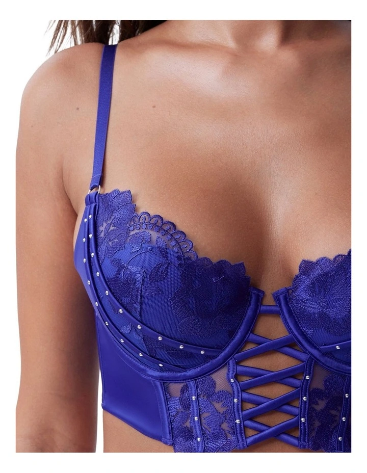 Bras N Things Vamp She's A Diva Push Up Bra in Dark Blue image 4