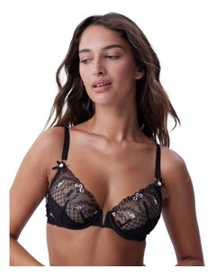 Bras N Things Enchanted Feline Fine Bra in Black