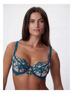 bras n things midnight masquerade unlined demi cherry in teal
