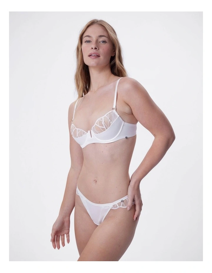 Bras N Things Vamp Hopeless Romantic Push Up 1/4 Cup Bra in Ivory image 3