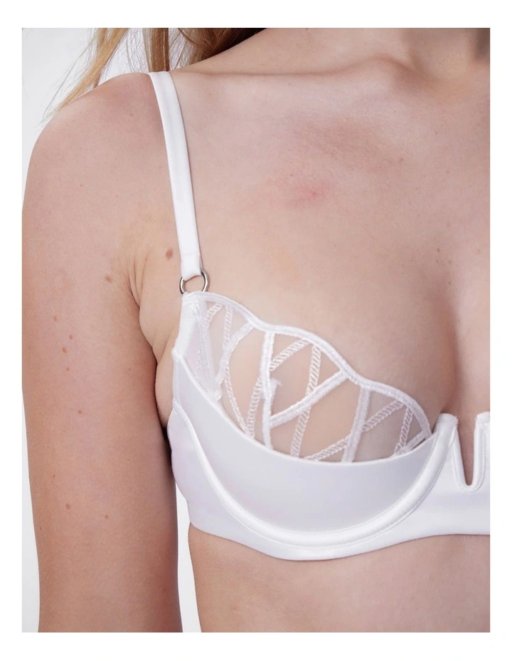 Bras N Things Vamp Hopeless Romantic Push Up 1/4 Cup Bra in Ivory image 6