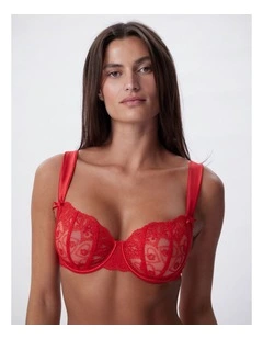 Bras N Things Enchanted Racing Hearts Balconette Bra in Red