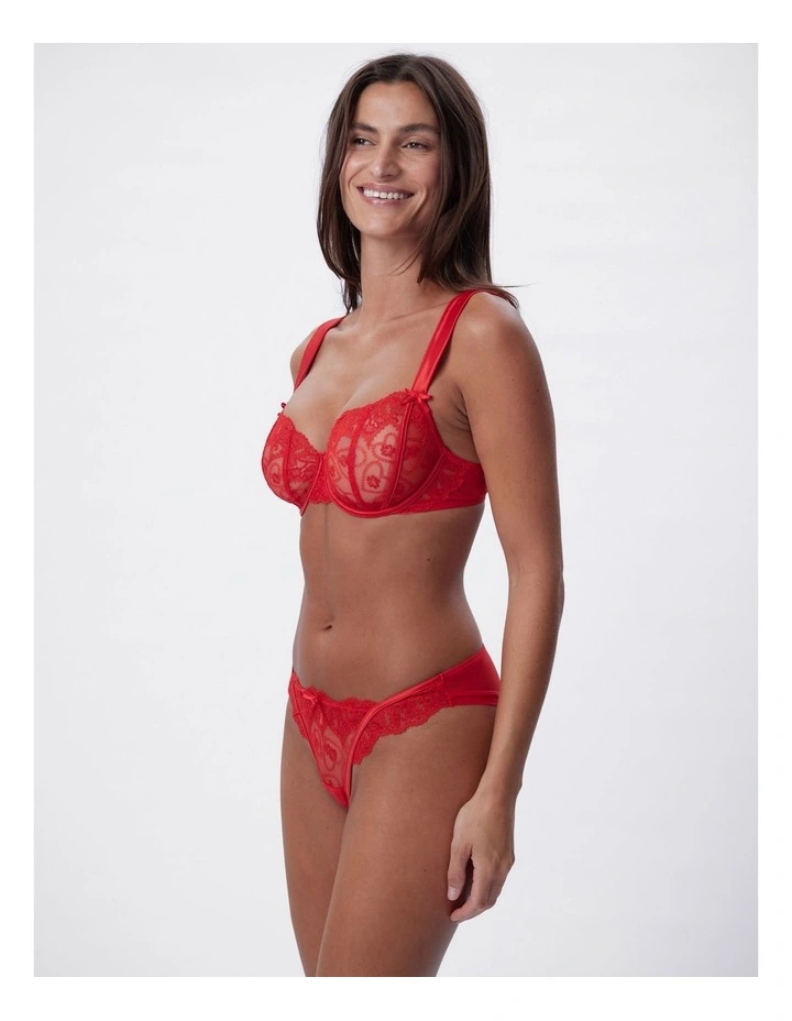 Bras N Things Enchanted Racing Hearts Balconette Bra in Red image 3