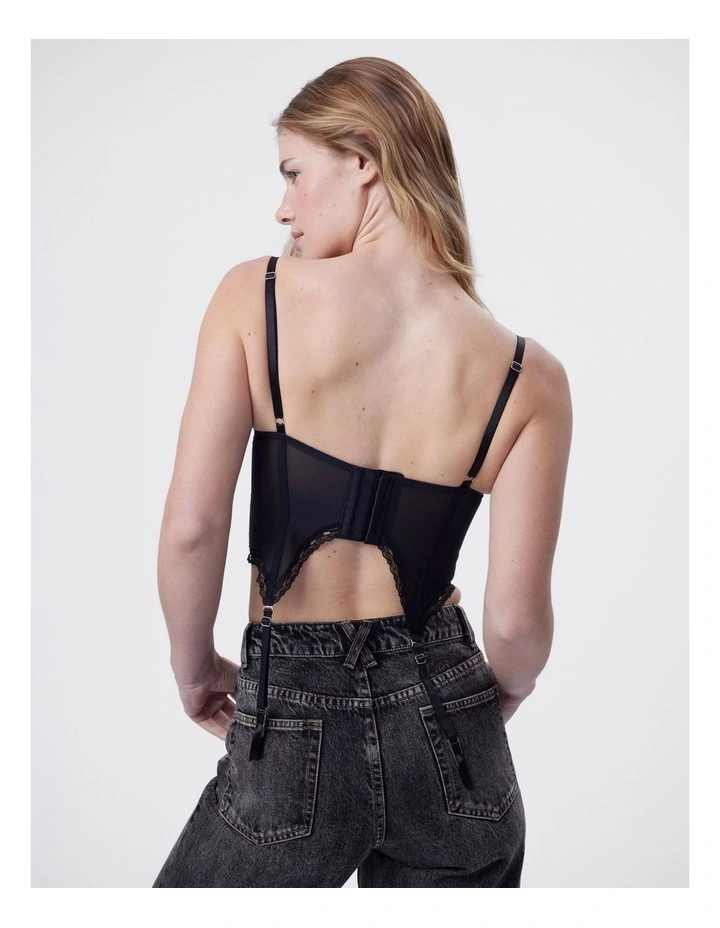 Bras N Things Edie Push Up Dentelle Corset in Black image 2