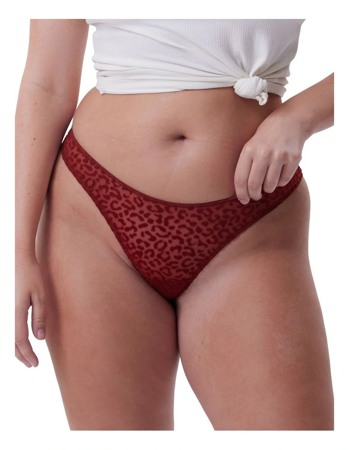 Jada High Leg G-String in Dark Red image 1