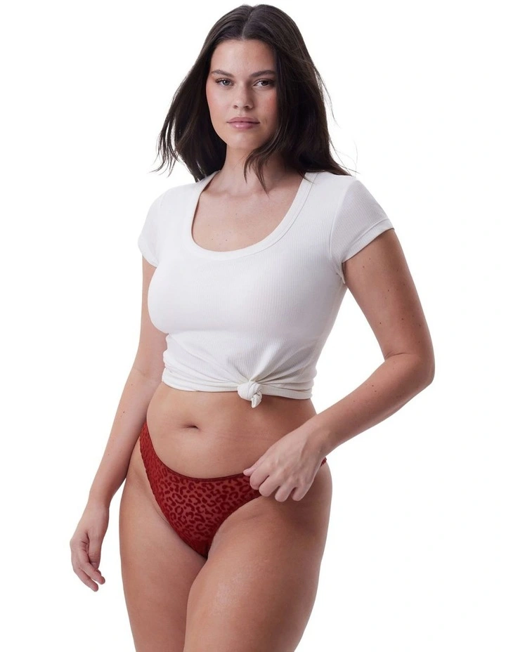 Jada High Leg G-String in Dark Red image 2