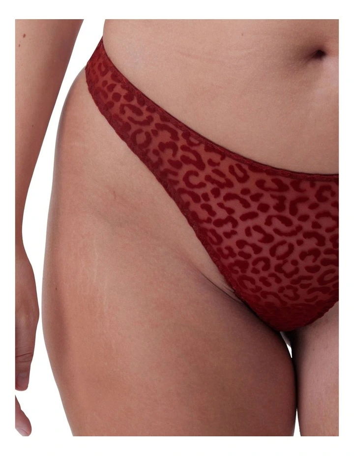 Jada High Leg G-String in Dark Red image 4