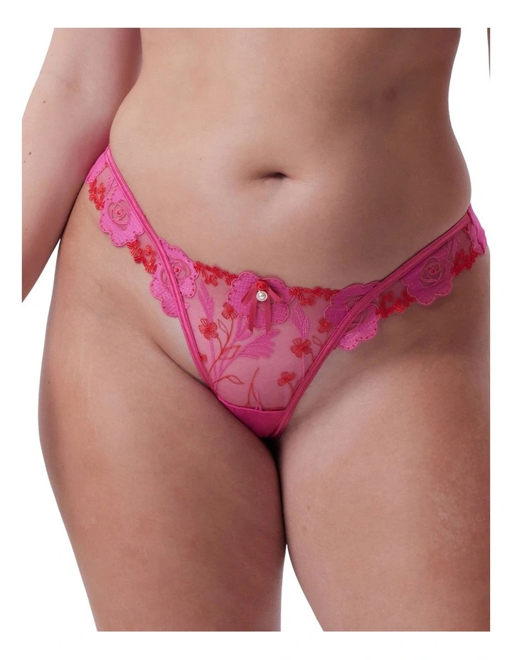Enchanted Botanika High Leg G-String in Hot Pink image 1