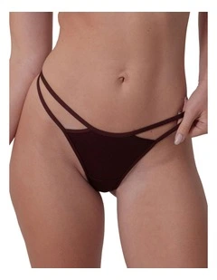 Bras N Things Anusha High Leg String in Dark Brown