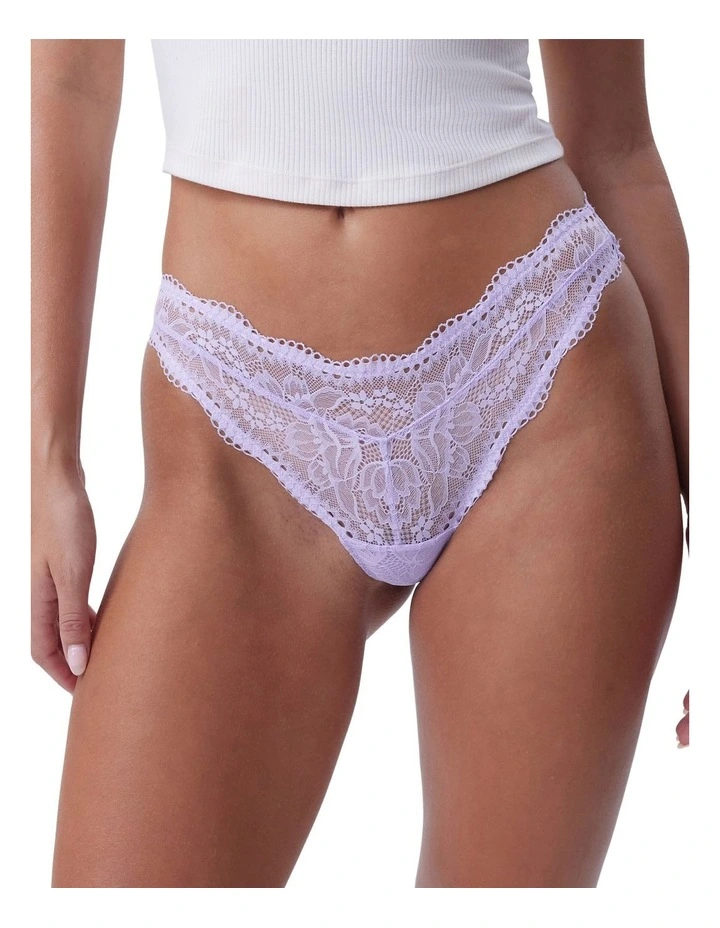 Sara High Leg G String in Lavender image 1