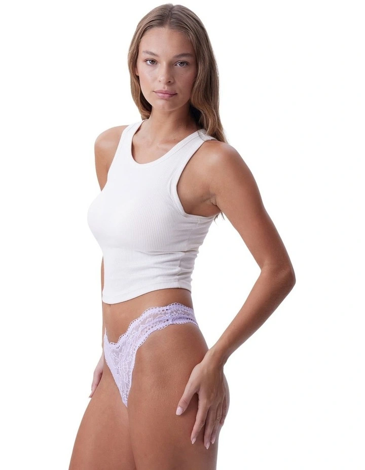 Sara High Leg G String in Lavender image 2